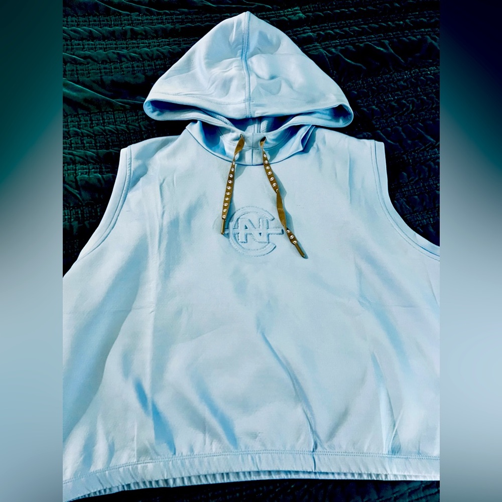 Nautica Workout Crop top - Baby Blue- SIZE XL